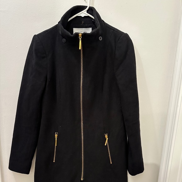 T Tahari Black Wool Waist Length Coat - Picture 1 of 8